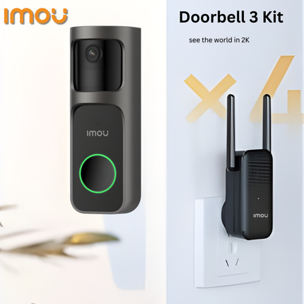 IMOU DB-3EP-4M0W/DS3  Doorbell 3 Kit 4MP Wi-Fi Video Doorbell | Smart Home Security | Two-Way Audio | Motion Detection | Night Vision