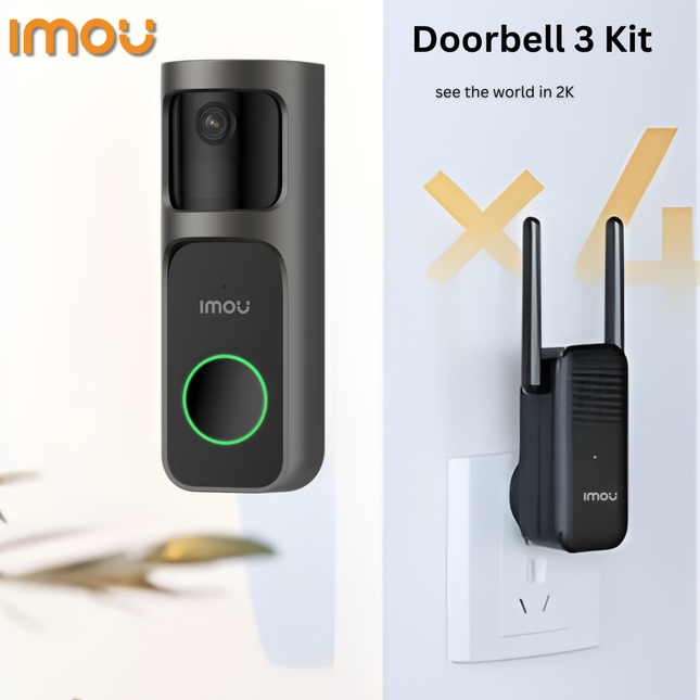 IMOU DB-3EP-4M0W/DS3  Doorbell 3 Kit 4MP Wi-Fi Video Doorbell | Smart Home Security | Two-Way Audio | Motion Detection | Night Vision