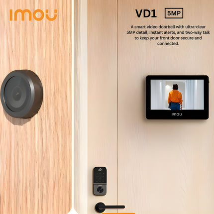 IMOU VD1 5MP| Smart Video Door Peephole Camera with AOV Mode | Dual-Band Wi-Fi | 4.3” Color Screen | Human Detection  | Up to 512GB Memory Card | 4800mAh rechargeable battery