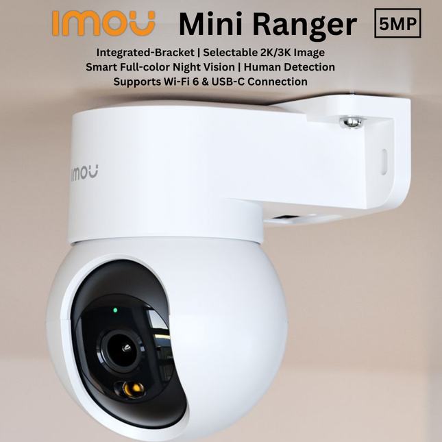 IMOU IPC-K2MP-5H1WE Ranger MINI | 5MP Indoor Wi-Fi Security Camera | AI Human Detection | Two-Way Audio | Night Vision | Privacy Mode | Works with Imou Life App