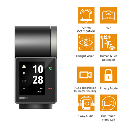 IMOU IPC-S2VP-5M0WR Rex VT 5MP Indoor Wi-Fi Camera | Dual-Way Audio & Video | Smart Tracking | Human Detection | Night Vision | Works with IMOU App