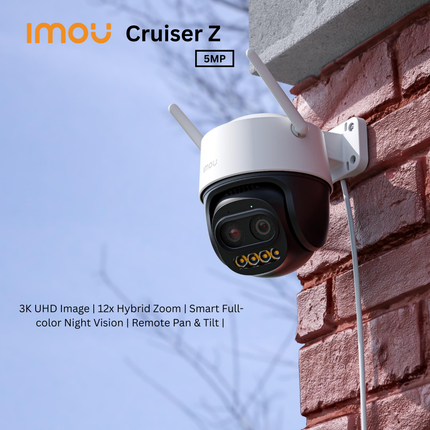 IMOU IPC-S7DP-5M0WEZ Cruiser Z 5MP PT Zoom Lens Wi-Fi Camera | Outdoor Smart Security | Pan-Tilt | Night Vision | Motion Detection
