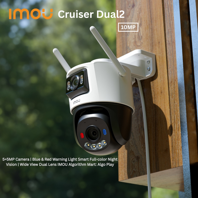 IMOU IPC-S7XEP-10M0WED Cruiser Dual2 5MP+5MP Dual-Lens Outdoor Camera | Smart Home Security | Night Vision | Motion Detection | Pan-Tilt
