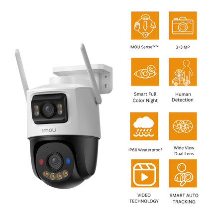 IMOU Cruiser Dual 2 3MP + 3MP Dual-Lens Outdoor Camera | Smart Home Security | Pan-Tilt | Night Vision | Motion Detection