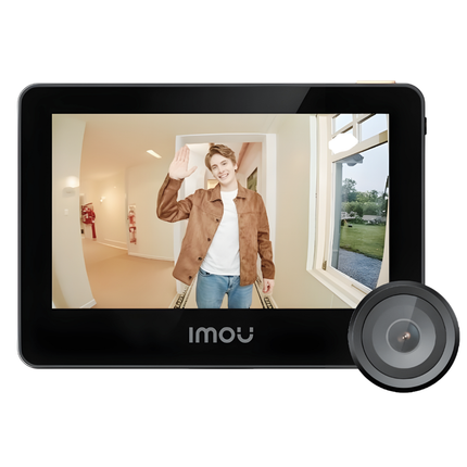IMOU VD1 5MP| Smart Video Door Peephole Camera with AOV Mode | Dual-Band Wi-Fi | 4.3” Color Screen | Human Detection  | Up to 512GB Memory Card | 4800mAh rechargeable battery