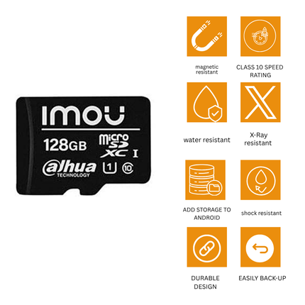 IMOU ST2-128-S1 128GB SD Card | High-Speed Storage | Compatible with IMOU Cameras | Reliable Smart Home Recording