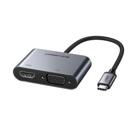 UGREEN USB-C to HDMI + VGA Adapter with PD | Simultaneously Use | CM162 | 50505