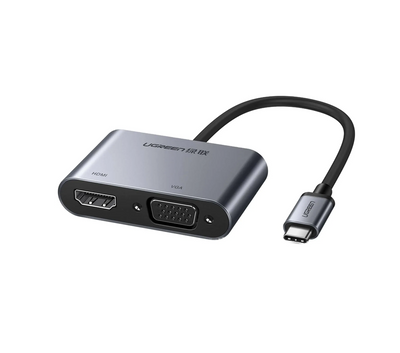 UGREEN USB-C to HDMI + VGA Adapter with PD | Simultaneously Use | CM162 | 50505