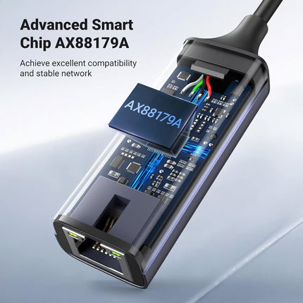 محول شبكة يوجرين USB 3.0 إلى RJ45 Gigabit Ethernet بهيكل ألومنيوم | CM209 | 50922