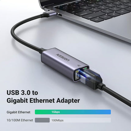 محول شبكة يوجرين USB 3.0 إلى RJ45 Gigabit Ethernet بهيكل ألومنيوم | CM209 | 50922
