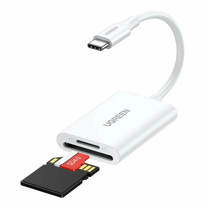 قارئ بطاقات الذاكرة يوجرين USB-C متعدد 2 في 1 يدعم SD وmicroSD موديل | CM265 | 35622