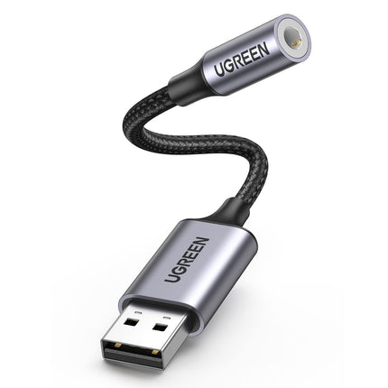 UGREEN 25cm USB 2.0 to 3.5mm Audio Adapter Aluminum Alloy | CM477 | 30757