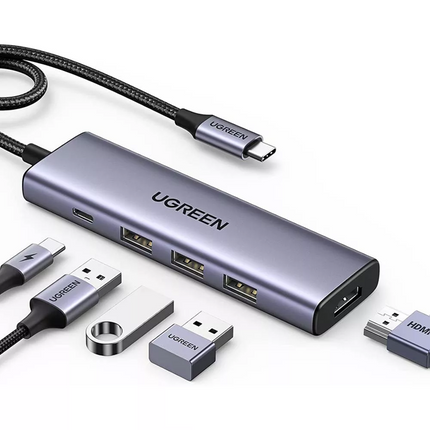 موزّع يوجرين 5 في 1  بمنفذ  USB-C مع HDMI 4K وUSB 3.0 وUSB 2.0 | CM511 | 15596