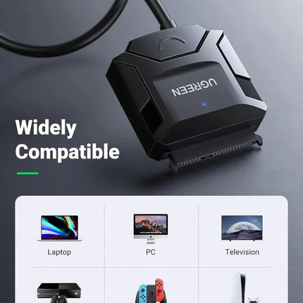 يوجرين محول USB 3.0 إلى SATA للأقراص الصلبة مع محول طاقة EU موديل | CR108 | 20611