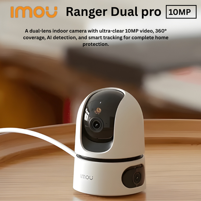 IMOU IPC-S20EP-10M0S Dual-Lens Indoor Wi-Fi Camera Ranger Dual Pro| 10MP Ultra HD | 360° Pan & Tilt | Dual Lens Wide Coverage | Night Vision | Human Detection | Two-Way Audio | IMOU Life App
