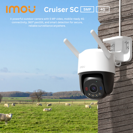 IMOU IPC-K7FP-5H0TE-EU | “Cruiser SC 4G 5MP” Outdoor PT 4G Security Camera | Pan/Tilt | Smart Detection | Full-Color Night Vision | 4G + Ethernet + ONVIF | Two-Way Audio & Alarm