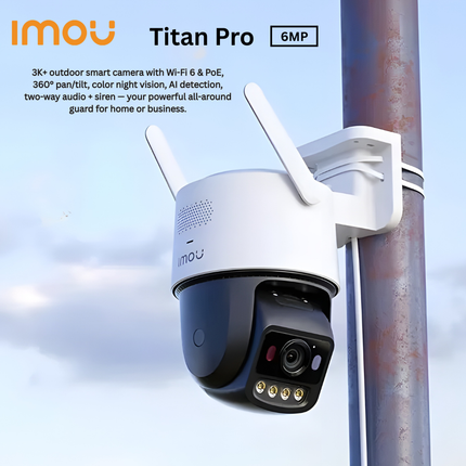 IMOU IPC-U7LP-6V0NE | “Titan Pro” 6 MP Outdoor Wi-Fi PTZ Security Camera | Pan/Tilt | Smart Detection | Full-Color Night Vision | Wi-Fi 6 / PoE / ONVIF | Two-Way Audio & Alarm