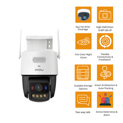 IMOU IPC-U7LP-6V0NE | “Titan Pro” 6 MP Outdoor Wi-Fi PTZ Security Camera | Pan/Tilt | Smart Detection | Full-Color Night Vision | Wi-Fi 6 / PoE / ONVIF | Two-Way Audio & Alarm