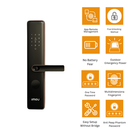 IMOU K1-W Smart Door Lock | Wi-Fi Enabled | Fingerprint & Password Access | Remote Control | Home Security