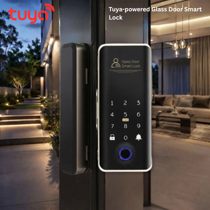 Glass Door Smart Lock with TTLock App, Fingerprint, Password & Remote Control SE41