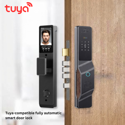 Tuya Smart Face Recognition Door Lock with Fingerprint & Keypad – WiFi Smart Lock