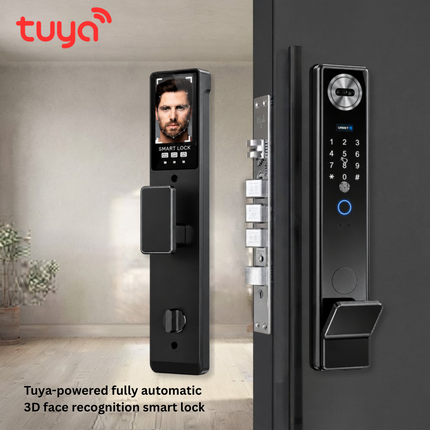 قفل باب ذكي من Tuya بتقنية التعرف على الوجه، مع بصمة الإصبع ولوحة مفاتيح – قفل ذكي يعمل بتقنية Wi-Fi
