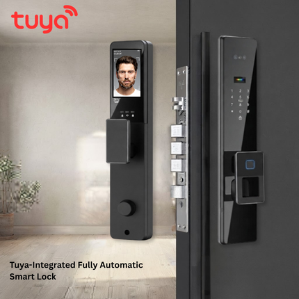 Tuya Wi-Fi 6-in-1 Narrow-Frame Smart Door Lock – Face ID, Fingerprint & App Control