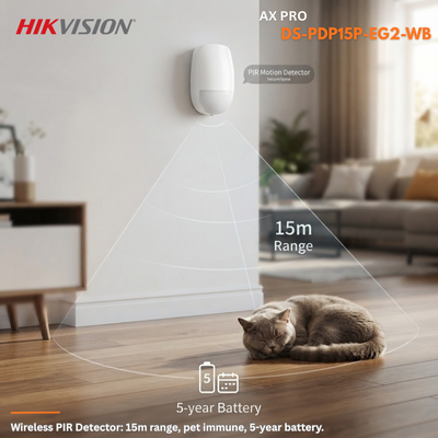 Hikvision AX PRO Wireless PIR Motion Detector with Pet Immunity – DS-PDP15P-EG2-WB