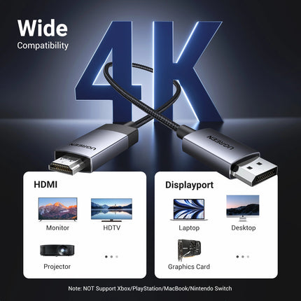 UGREEN Unidirectional DisplayPort to HDMI Cable 4K@60Hz | DP119