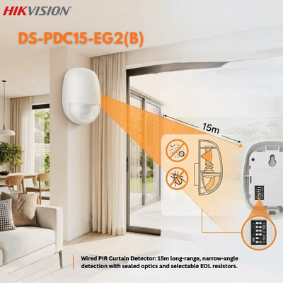Hikvision DS-PDC15-EG2(B) Wired PIR Curtain Detector (2/3)