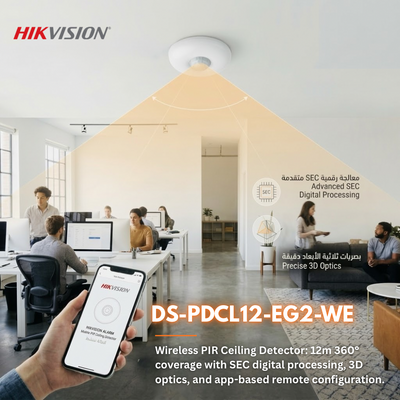 Hikvision DS-PDCL12-EG2 Wired 360° PIR Ceiling Detector (2/4)