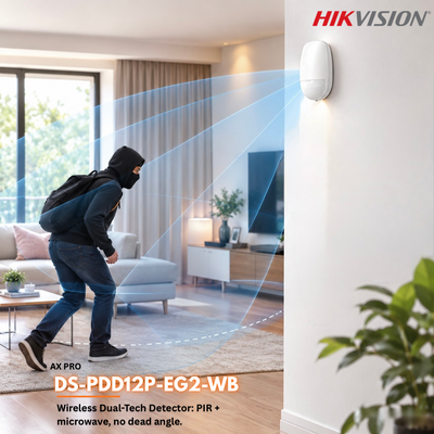 Hikvision AX PRO Wireless Dual-Tech PIR & Microwave Detector – DS-PDD12P-EG2-WB