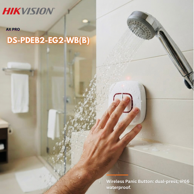Hikvision AX PRO 433MHz Wireless Dual Emergency Panic Button – DS-PDEB2-EG2-WB