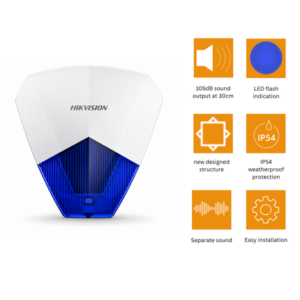 صافرة إنذار سلكية زرقاء Hikvision DS-PS1-B (3/3)