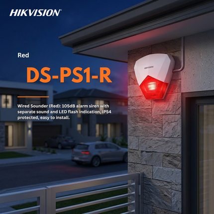 Hikvision DS-PS1-R Wired Sounder Red