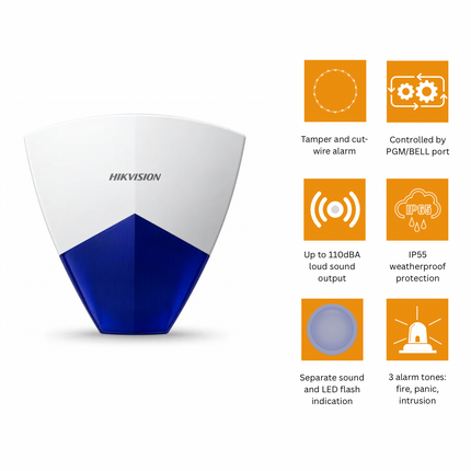 Hikvision DS-PS102X/BLUE Wired External Sounder Blue (3/3)