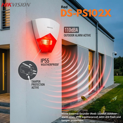 Hikvision DS-PS102X/RED Wired External Sounder Red