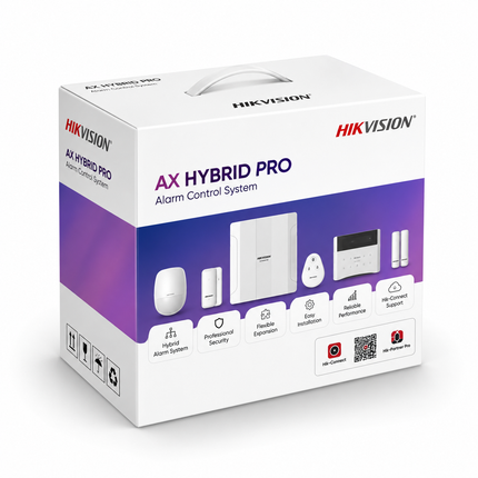 طقم نظام إنذار Hikvision AX Hybrid PRO هجين حتى 64 منطقة – DS-PHA64-KIT-WB(B)