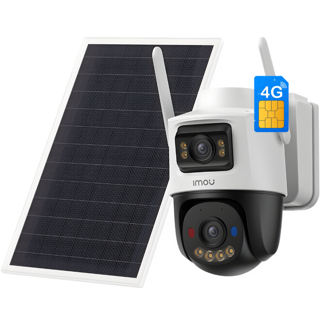 IMOU IPC-SA70F-10M1T2-EU/FSP008 Dual AOV | 10MP Dual-Lens 4G/Wi-Fi Pan-Tilt Security Camera | Solar Powered | 10000mAh Battery | Color Night Vision