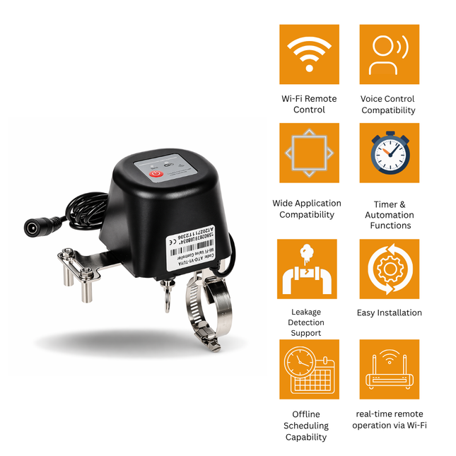Tuya Smart Water Valve Controller – Wi-Fi Remote Control with Voice & App Integration