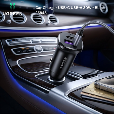 UGREEN 130W Dual Type-C & 1x USB Ports Metal Car Charger | 35025