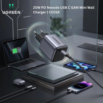 UGREEN 20W PD Nexode USB C GAN Mini Wall Charger | CD318