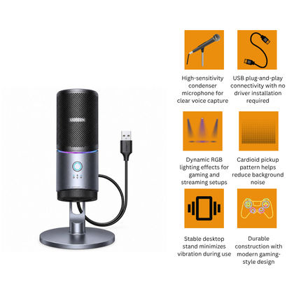 UGREEN Gaming USB Microphone With RGB Lights | CM769 | 35629