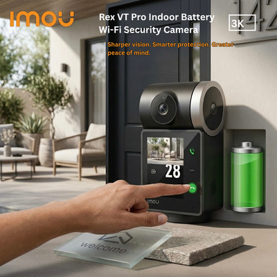 IMOU Rex VT Pro Indoor Battery Wi-Fi Security Camera | 3K QHD AI Camera with Video Call & Full-Color Night Vision