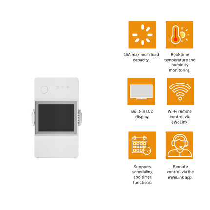 TH Elite Smart Temperature & Humidity Monitoring Switch 16A – THR316D