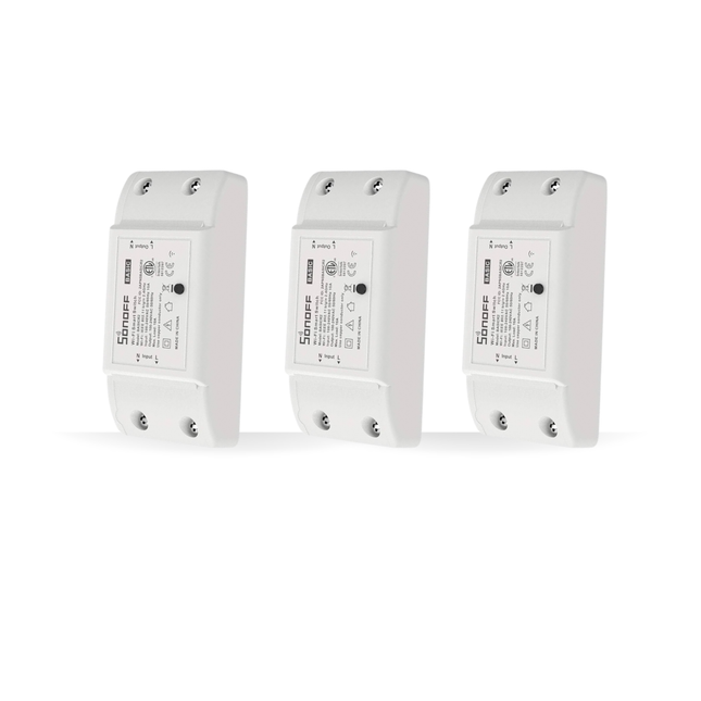 SONOFF Smart Wi-Fi Switch 10A | DIY Relay Module | BASICR2| 3 Pack