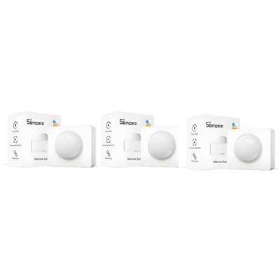 SONOFF PIR3-RF حساس حركة لاسلكي | مستشعر PIR بتردد RF 433MHz | نظام أمان وأتمتة المنزل الذكي | عبوة 3 قطع
