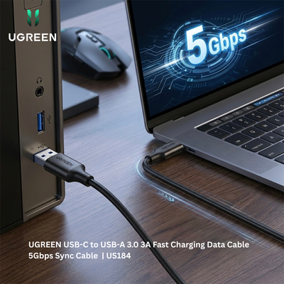 UGREEN USB-C to USB-A 3.0 3A Fast Charging Data Cable 5Gbps Sync Cable  | US184