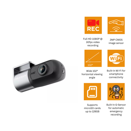 Hikvision Full HD 1080P Wi-Fi Dashboard Camera AE-DC2018-D1