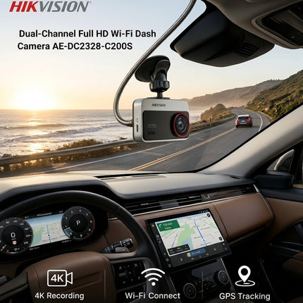 Hikvision Dual-Channel Full HD Wi-Fi Dash Camera AE-DC2328-C200S